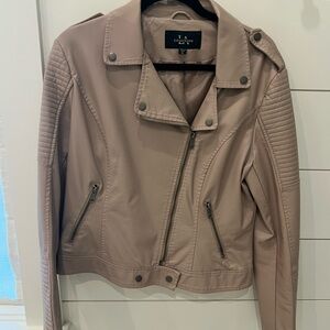 LA Coalition Women's Tan Vegan Moto Jacket